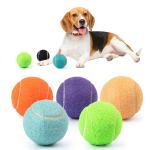 Pet Tennis Balls Interactive Dog Toy Ball Throwing Rubber Dog Chew Toys Macaron