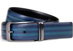 Fashionable Embossed Leather Belt With Double Color Width 3.3cm