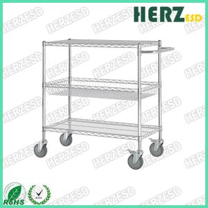 China Height 1500mm ESD Storage Shelves / Handle Carts Three Layers Each Castor Capacity 70kgs factory