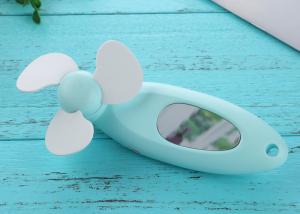China LED Mirror Small Hand Held Fans Battery Operated Led Message Type Customized Logo factory