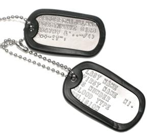 China Stamping logo wholesale military dog tags factory