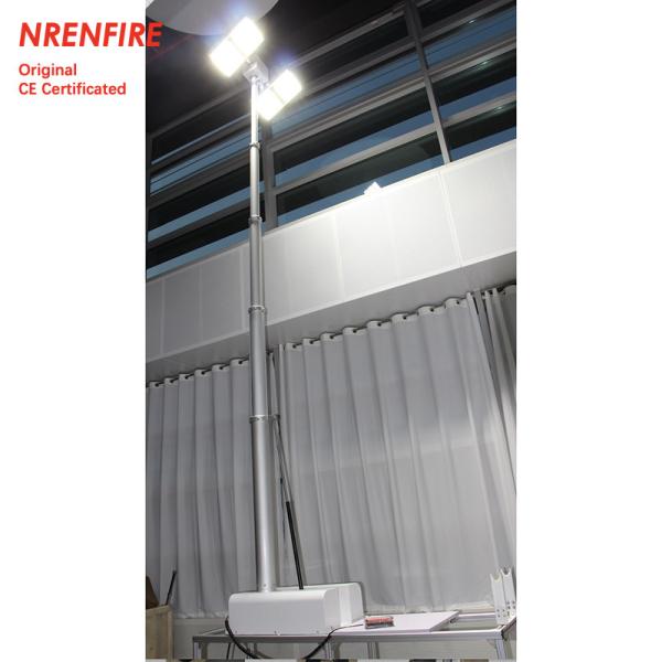 4x180W LED mounted roof mast light 4.5m pneumatic telescopic mast, vehicle roof