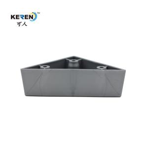 China KR-P0262 Triangle Corner Plastic Sofa Legs Replacement Silver Grey 30mm Height factory