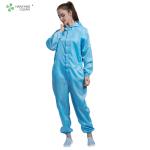 Unisex ESD Autoclavable Clean Room Garments Lightweight Blue Color ISO9001