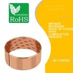 Bronze Flanged Sleeve Bushing & Bearings Made Of CuSn8 With Lubrication Indents