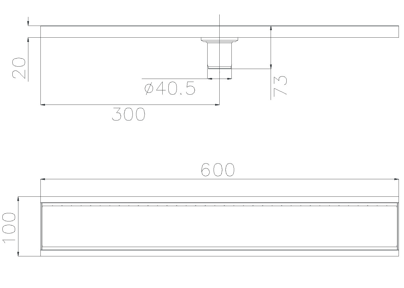 SUS304 Stainless Steel Wetroom Shower Drain Channel Trap Linear Channel Drain Long Rectangular Bathroom Floor Drain