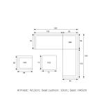 AJUNION Outdoor L Shape Rattan Corner Sofa Set Patio Furniture W155 x D85.5 x