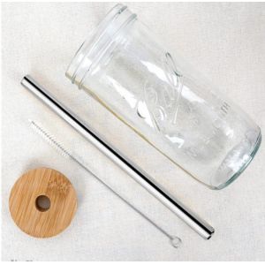 500ml Bubble Tea Cups Reusable Wide Mason Mouth Smoothie Cups Mason Jar Drinking