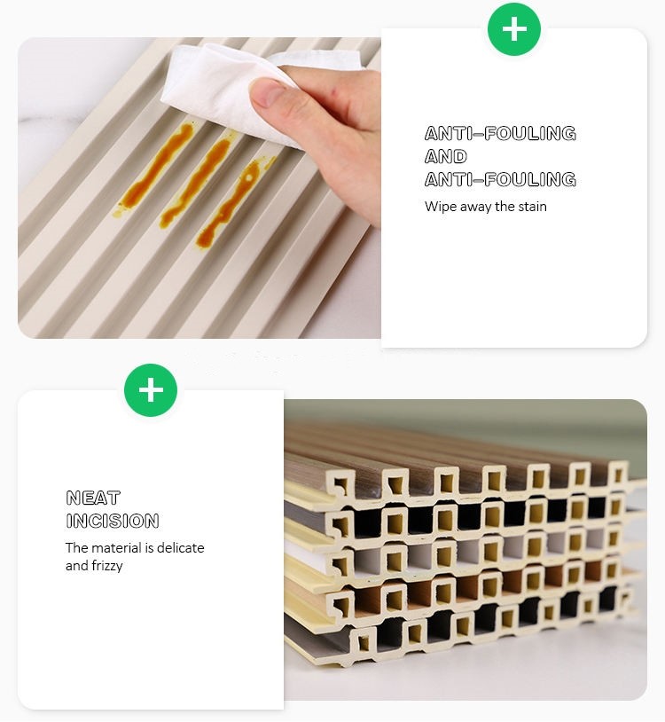 Wood Substitute Fluted Panel Wpc Interior Wall Panel 3D Wpc Wall Panel