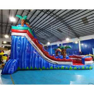 Outdoor Palm Tree Bounce House Blow Up Pool Slide