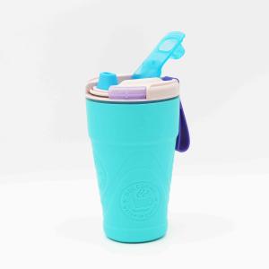China BPA Free 360ml 460ml 560ml Silicone Coffee Mug With Plastic Sleeve factory