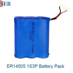 China ER14505 Li SOCL2 Battery 1S3P 3.6V 7.2V 10.8V ER 2/3A Size 2/3A Lithium Metal Battery factory