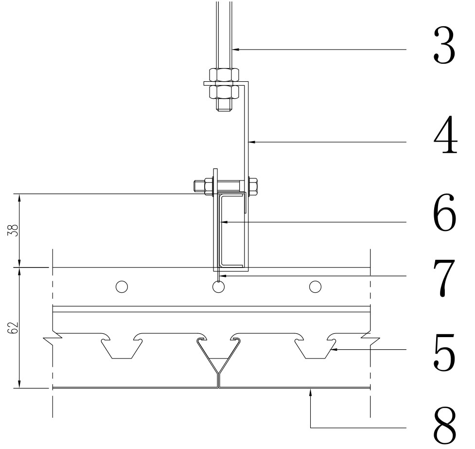 500mm Width Aluminum Metal Ceiling Waterproof S Strip