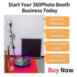 80-120CM Rotating Stand Square LED Ring Photo Booth with Strong Metal Tempered