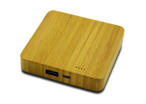 China Square Shaped Carved Wood Power Bank 5200 Milliampere 3 Years Warranty factory