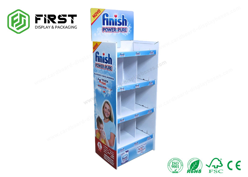 Custom Corrugated Floor Displays Recyclable Printing Paper Cardboard Floor Display Shelf