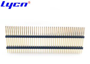 China 2.54mm Pitch Male Pin Header Connectors Dual Row Double Plastic Insulator on sale