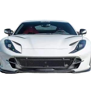 China Dry Carbon Fiber for Ferrari 812 Carbon Fiber Body Kit 812 Upgraded Nivic Style Front Lip Diffuser Spoiler Hood factory