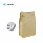 Custom Eco Friendly 500g Kraft Paper Zipper Bags Flat Bottom