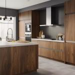 FANIAO Modern Designs Villa Wood Grain Complete Sets Kitchen Cabinet Solid Wood