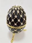 Luxury Faberge Easter Egg Decorative Earring Ring Trinket Holder Box Hand