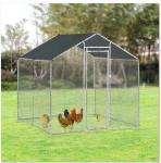 Metal Walk in Chicken Run Coop Cage Animal Poultry House Hutch Backyard Outdoor