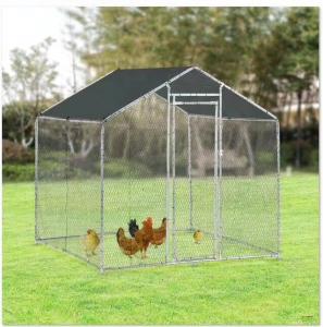 China Metal Walk in Chicken Run Coop Cage Animal Poultry House Hutch Backyard Outdoor Chicken Cage factory