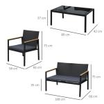 Balcony Lounge Outdoor Iron Metal Patio Furniture Set Mixed with Waterproof PE