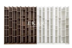 China High Quality Walnut Veneer Wooden Bookcase Bookshelf KSL-BK001 factory