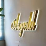 Small pink letters glitter patch backlit metal led sign 3ft 3d letter light