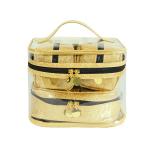 Transparent Gold Glitter Cosmetics PVC Makeup Bag