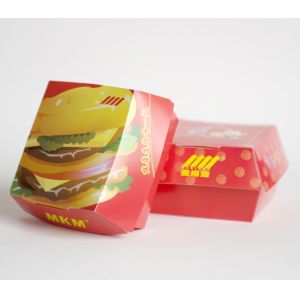 China Large Biodegradble Hamburger Paper Box Packaging Box For Burger factory