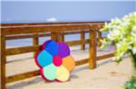Rainbow Colors Flower Shape Meditation Mat Polyester Cotton Fabric Energetic