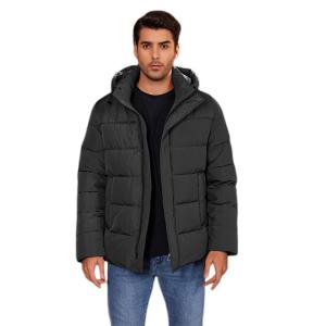 China Mid Short Length Hooded Men'S Jacket For Autumn Winter Classic Double Pockets Color Clash Style factory