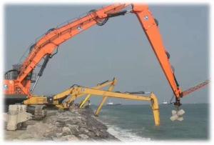China Sea Port Construction Excavator Boom And Stick 30m Max Digging For Excavator Dredging factory