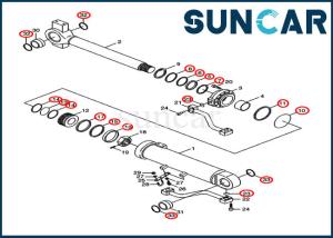 China 31Y2-03400 31Y203400 Bucket Seal Kit Cylinder Repair Kits Fits 1221E Loader CASE Construction factory
