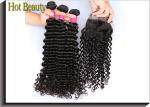 Hot Beauty Brazilian Vrigin Human Hair Extensions Deep Wave , Natural Black