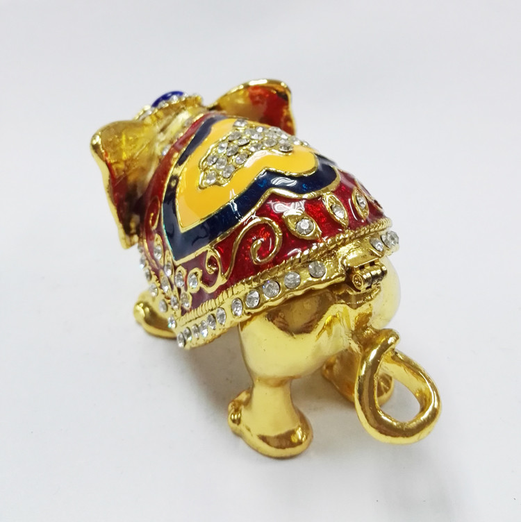 Thailand Gifts Trinket Box Elephant Shape Jewelry Boxes for gift fashion elephant enamel jewelry box