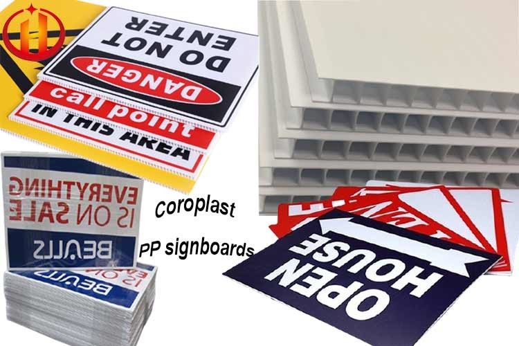 Multi Color Recycled Coroplast Corrugated Plastic Signs UV Printing