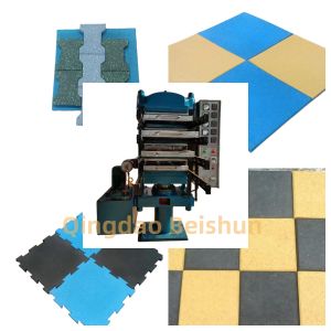 PLC Control Rubber Floor Tile Vulcanizing Machine Rubber Floor Tile Making