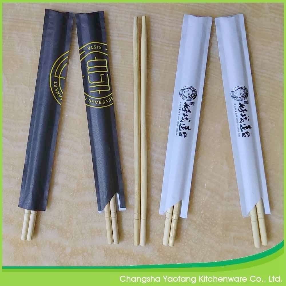 Round Disposable Individually Wrapped Chopsticks 23cm Bamboo Natural Color