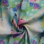 Luxury Polyester Cotton Fabrics light blue Floral Woven Dress Trouser Ramie