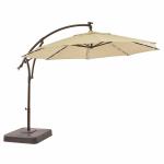 Outdoor Furniture AJUNION 11ft Waterproof Cantilever Umbrella with Solar Power