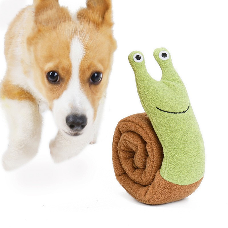 Snail Sniffing Pet Toys Plush Molars Puzzle Dog Toys Phonation Interactive Pet Products