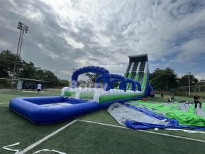 China Commercial Grade Custom Made 30x9x13m Wave Giant Inflatable Water Slide For Kids Adults Hot In 5km Inflatable Run factory