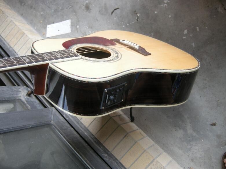 D Classic 45 Dreadnought acoustic guitar with natural Solid spruce TOP with Fishman EQ and hardcase logo