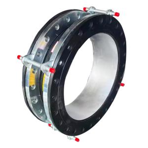 China Large Diameter Fully Sealed End Face Flexible Rubber Joint Flange Lining Stainless Steel Guide Tube factory