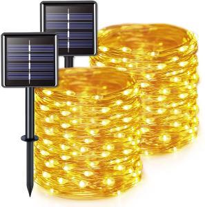 China 10cm 300MA Solar Christmas String Lights Patio Yard Warm White factory