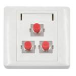 1 / 2 / 3 / 4 Ports Fiber Optic Plate For Cable Junction , 86 Type Switch Box