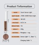USB Rechargeable Motion Sensor Light, Intelligent Auto PIR Motion Sensor LED